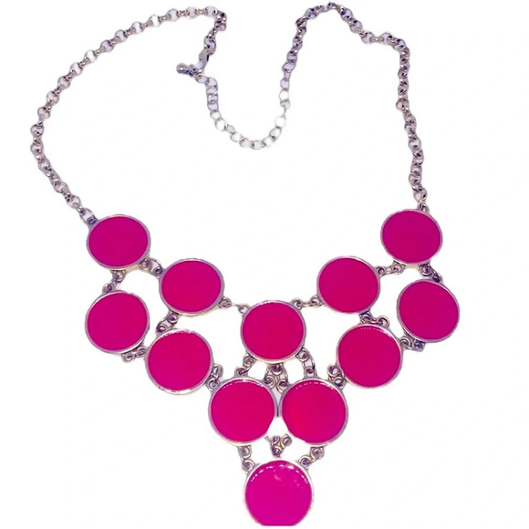 Vintage Gold Tone Enamel Circle Bib Statement Necklace - Picture 1 of 4